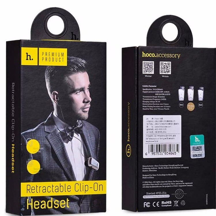 هد ست بلوتوثی یقه ای برند هوکو مدل headset hoco e4 بسیار شیک و حرفه ای