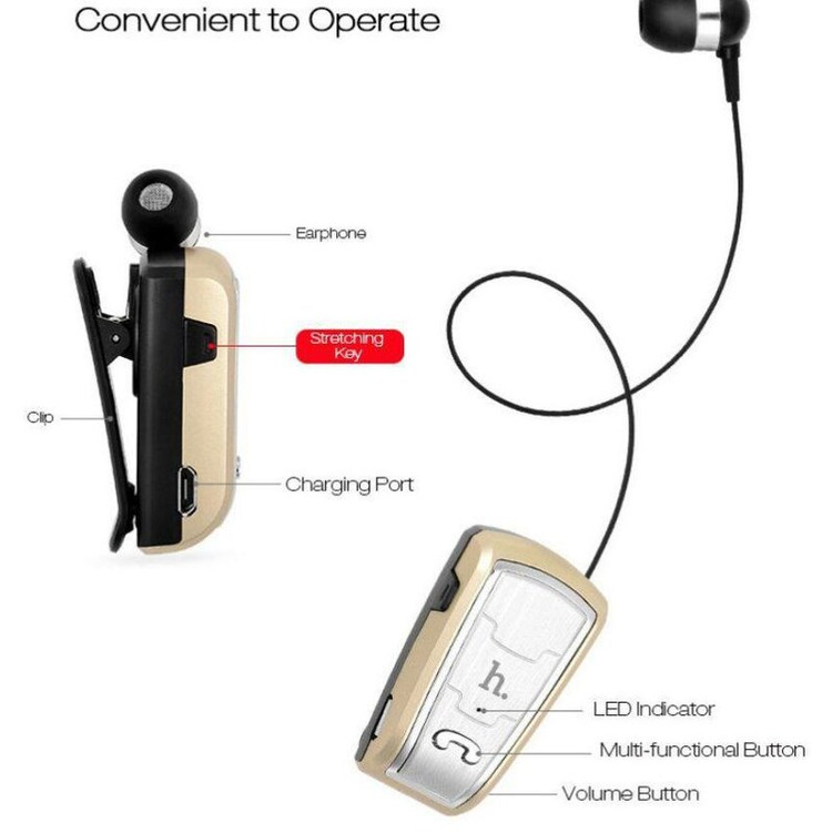 هد ست بلوتوثی یقه ای برند هوکو مدل headset hoco e4 بسیار شیک و حرفه ای