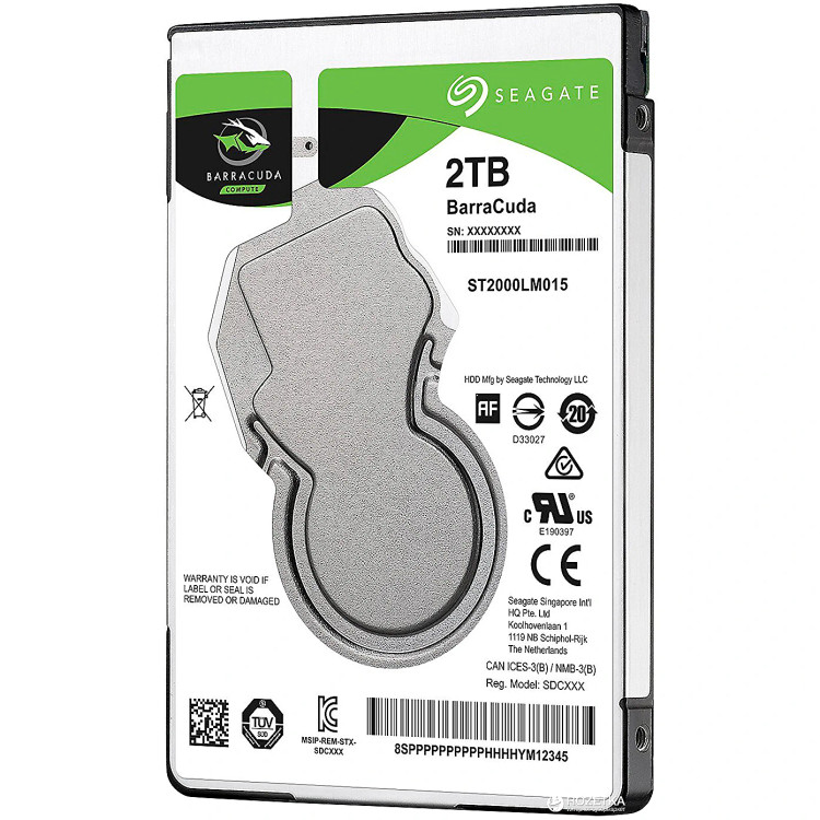 هارد لپ تاپ سیگیت مدل barracuda ظرفیت 2 ترابایت 128 مگابایت بافر نو و آکبند با گارانتی 1 ساله