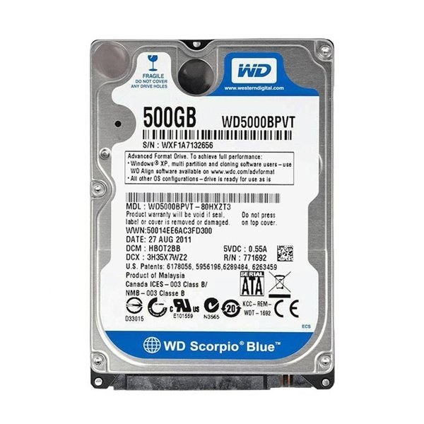 هارد لپ تاپی وسترن دیجیتال مدل WD5000BPVT نو با گارانتی یکساله