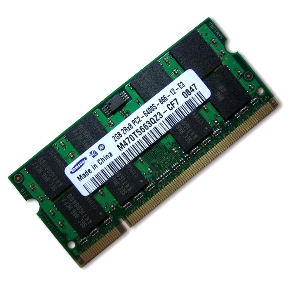 رم لپ تاپ DDR2   برند سامسونگ 6400MHZ ظرفیت 2 گیگابایت