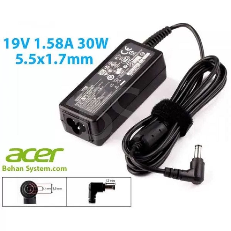 شارژر لپ تاپ ACER 30W 19V 1.58A فیش 5.5x1.7mm میلی متر