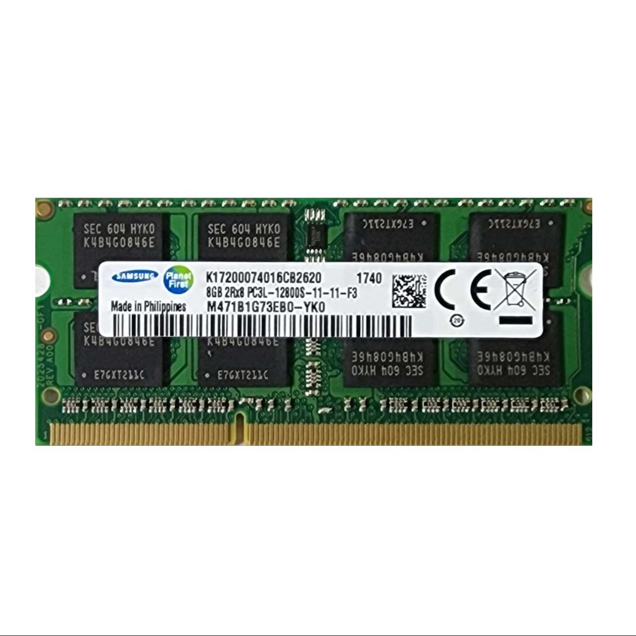 رم لپ تاپ DDR3L دوکاناله 1600 مگاهرتز 11 CL سامسونگ مدل 12800S ظرفیت 8 گیگابایت
