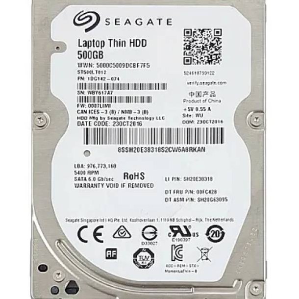 هارد HDD لپ تاپ 500 گیگابایت سی گیت Sata Slim 5400RPM