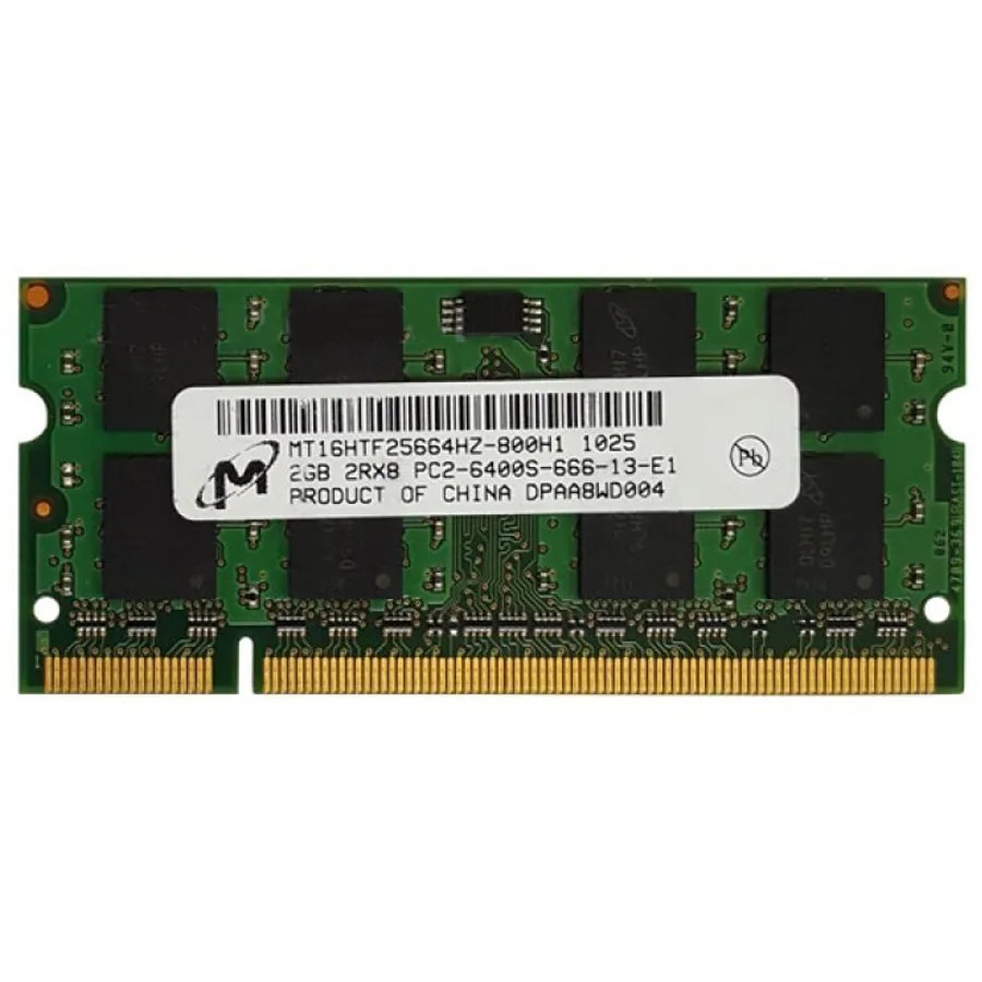 رم لپ تاپ 2 گیگ  DDR2-800-6400 MHZ 1.8V  میکرون 18 ماه گارانتی