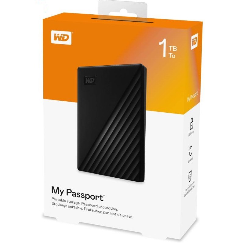 هارد اکسترنال وسترن دیجیتال مدل My Passport WDBUZG0010BBK-CESN ظرفیت 1 ترابایت