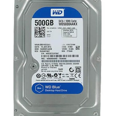 هارد دیسک اینترنال وسترن دیجیتال  WD BLUE WD5000 ظرفیت 500 گیگابایت گارانتی 1سال