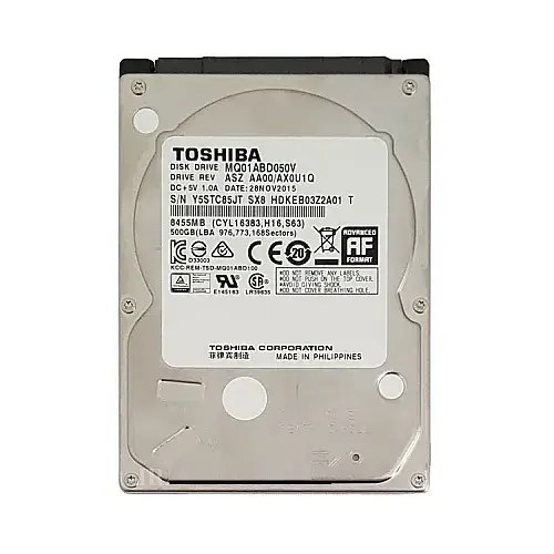هارد HDD لپ تاپ 500 گیگابایت توشیبا Sata 5400RPM