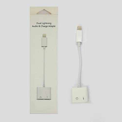 مبدل 1 به 2 Lightning Apple با پک - تبدیل گوشی اپل  شارژ و هندزفری