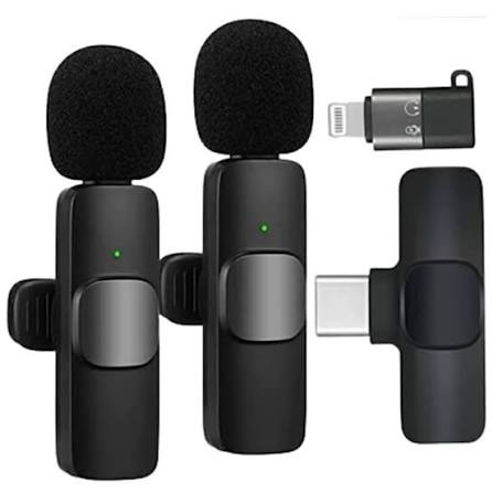 میکروفون بی سیم k9 با قابلیت پخش زنده برای آیفون لایتنینگ
