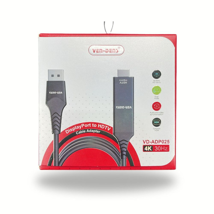 کابل تبدیلport Display به HDMI ون-دنز مدل VD-ADP025 طول 2 متر کیفیت 4K@30Hz