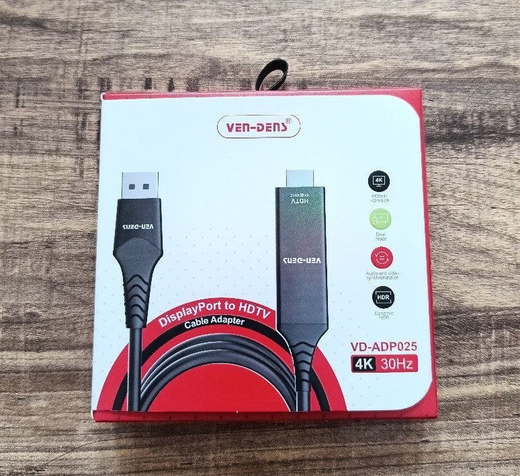 کابل تبدیلport Display به HDMI ون-دنز مدل VD-ADP025 طول 2 متر کیفیت 4K@30Hz
